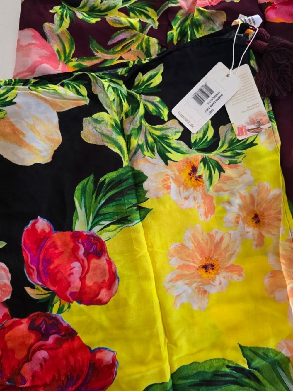 NWT Agua Bendita Marine Dawn Floral Pareo Sarong Resort Cover-Up - Picture 7 of 9